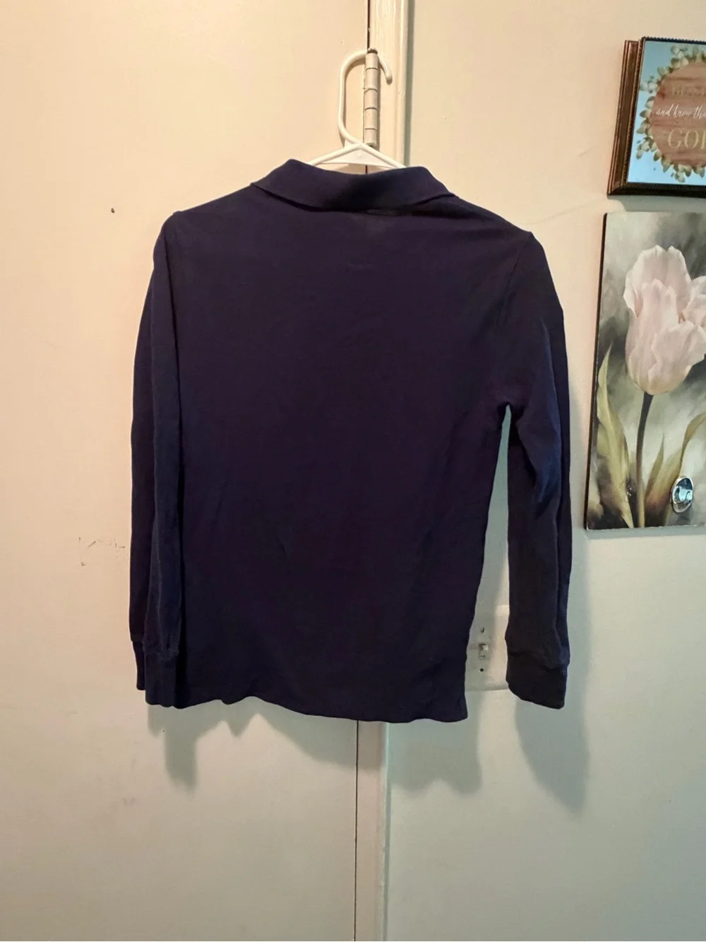 Ralph Lauren Navy Long-Sleeve Polo with Red Pony & Sleeve Patch 10-12